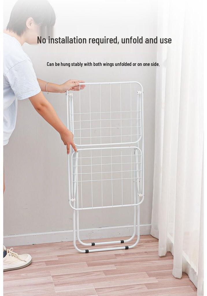 Stainless Steel Folding Clothes Rack for Indoor/Outdoor Use - Ideal for Home, Bedroom, Balcony, Living Room, and Quilt Drying