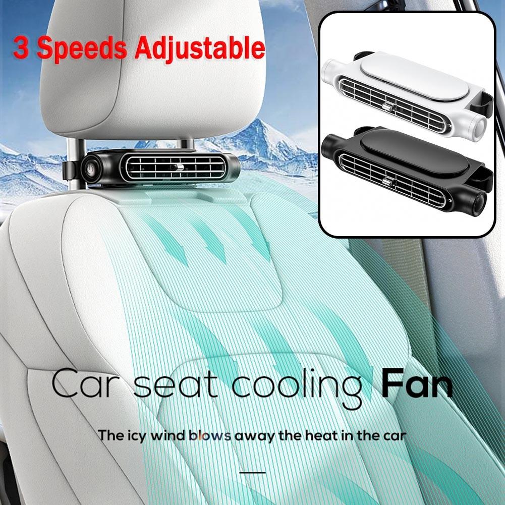 Portable car seat fan, USB power supply with three adjustable levels, headrest ice sensing fan, car front and rear seat ventilat
