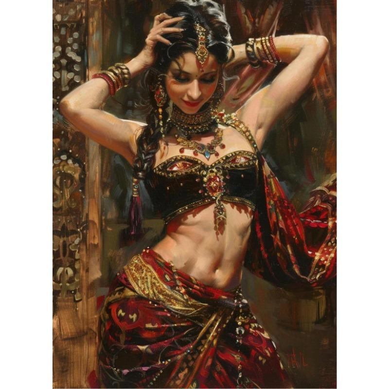 

Яркие Экзотические Страсти Этнические Танцы Художественные Постеры Печать на Холсте Масляная Живопись Гостиная Спальня Стены Украшение Дома Без Рамы 21cm×30cm NoFrame