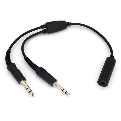 Helicopter Aviation Headphone Cable Adapter 7.1mm To GA Dual Plug Airbus Earphone Cable Accessories