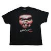 Chucky Child's Play New Adult T-Shirt - Giant Distressed Chucky Face Over Wanna