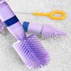 Double Head Infant Bottle Cleaning Brush Kit Flexible Silicone Handle Removable Drying Rack Design Organsier Case