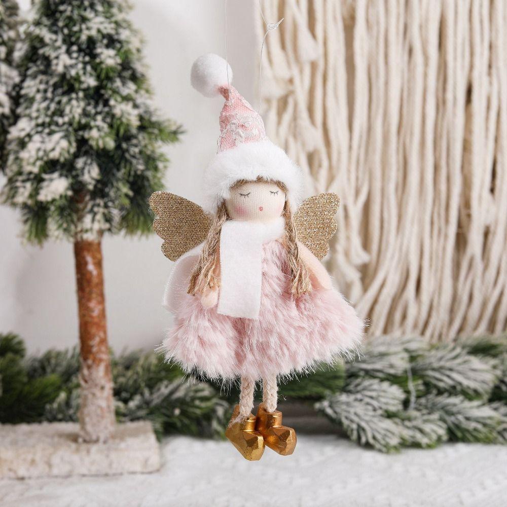 Soft Christmas Angel Girl Ornaments Handmade Christmas Tree Hanging Decoration  New Year Gift