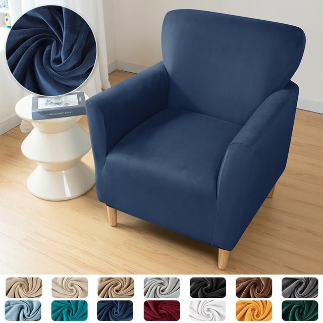Velvet Tub Sofa Cover For Living Room Elastic Club Armchair Slipcovers Stretch Single Couch Chair Covers Home Bar Counter Hotel