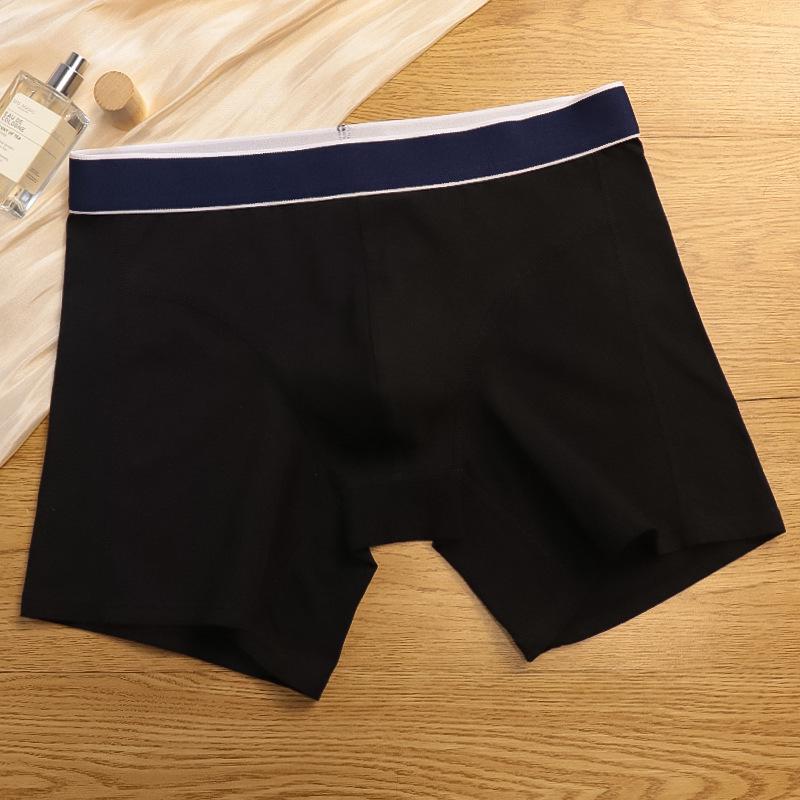 Men s Pure Cotton Anti-Chafe Breathable Running Boxer Briefs - Extended Size L