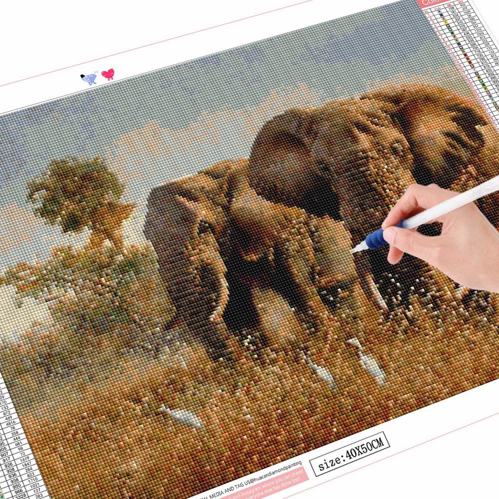 Diamond Painting New Elephant Pictures Of Rhinestones 5D Diamond Embroidery Cross Stitch Animal Mosaic Decor For Home