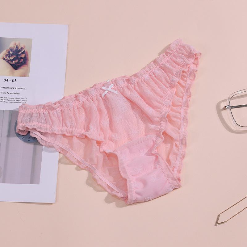 

Очаровательные трусики с сетчатыми оборками и бантиком, с низкой посадкой и хлопковой ластовицей Medium розовый