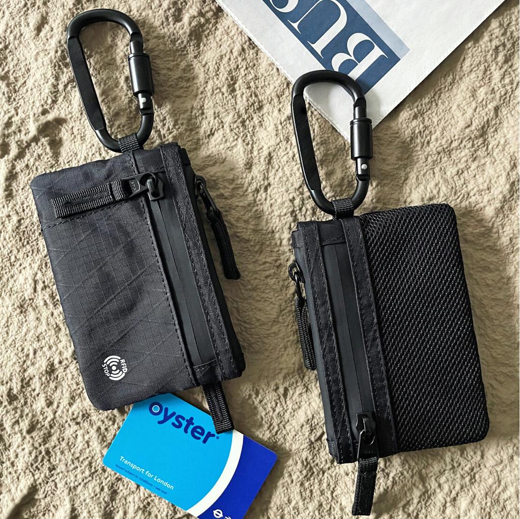 Minimalistisk Handväska RFID Stöldskyddad Kort Hållare X-Pac Vattentät Slitstark Nylon Herr Utomhus Resa Sport Plånbok med Klätterspänne