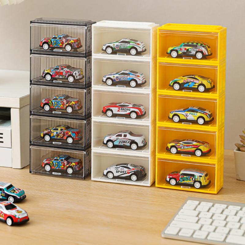 Scatola Espositore in Acrilico per Modellini di Auto 8 Scomparti Armadietto Scaffale Antipolvere Impilabile Scatola Portaoggetti per Auto per Hotwheels