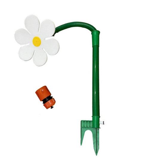 Dancing Flower Lawn Sprinkler Ground Insert Crazy Daisy Sprinkler Funny 360-Degree Rotating Sun Flower Garden Sprinkler for Yard Watering Dogs