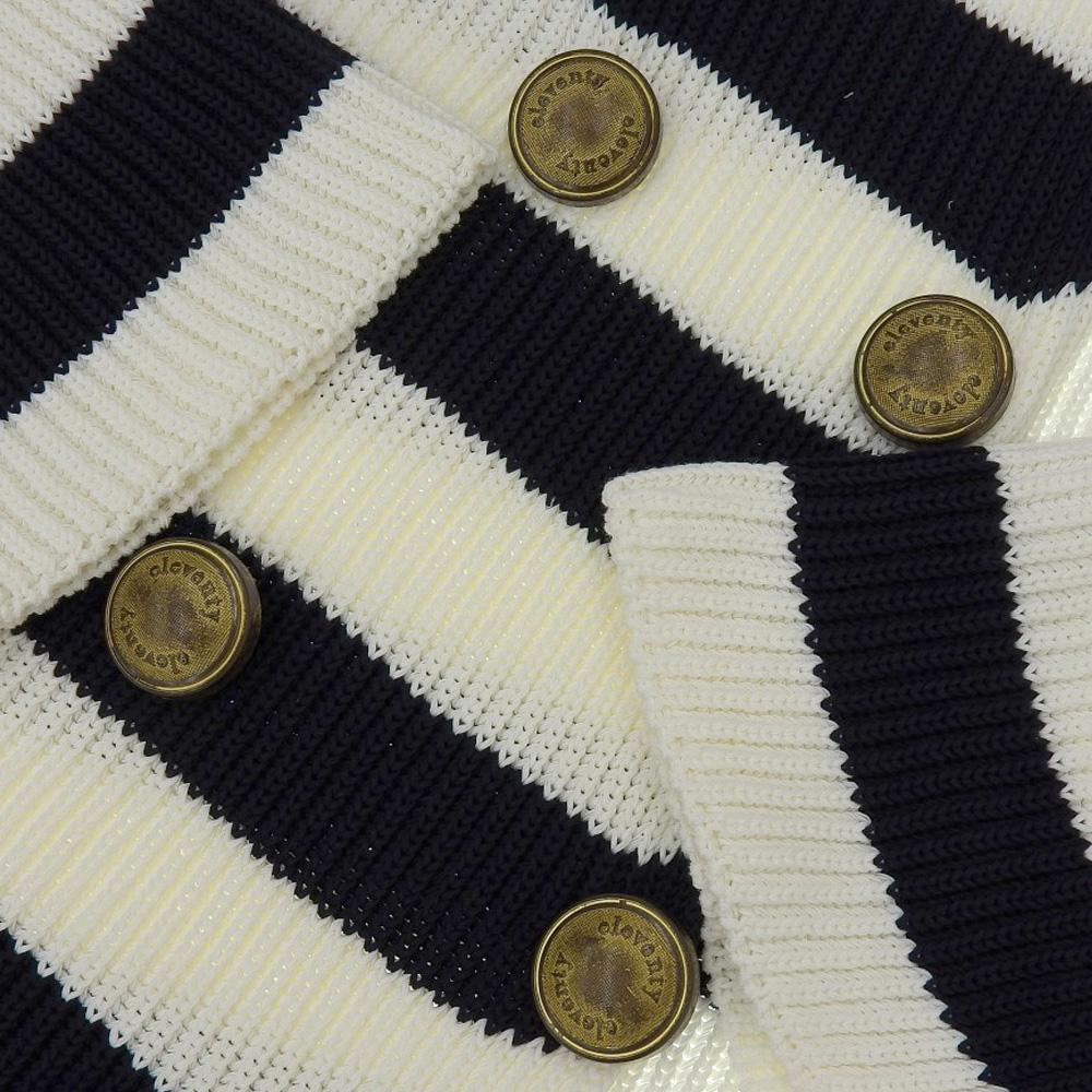 eleventy In good condition eleventy stripe knit double jacket for men, white x navy, size M Jacket M White / NavyUsed