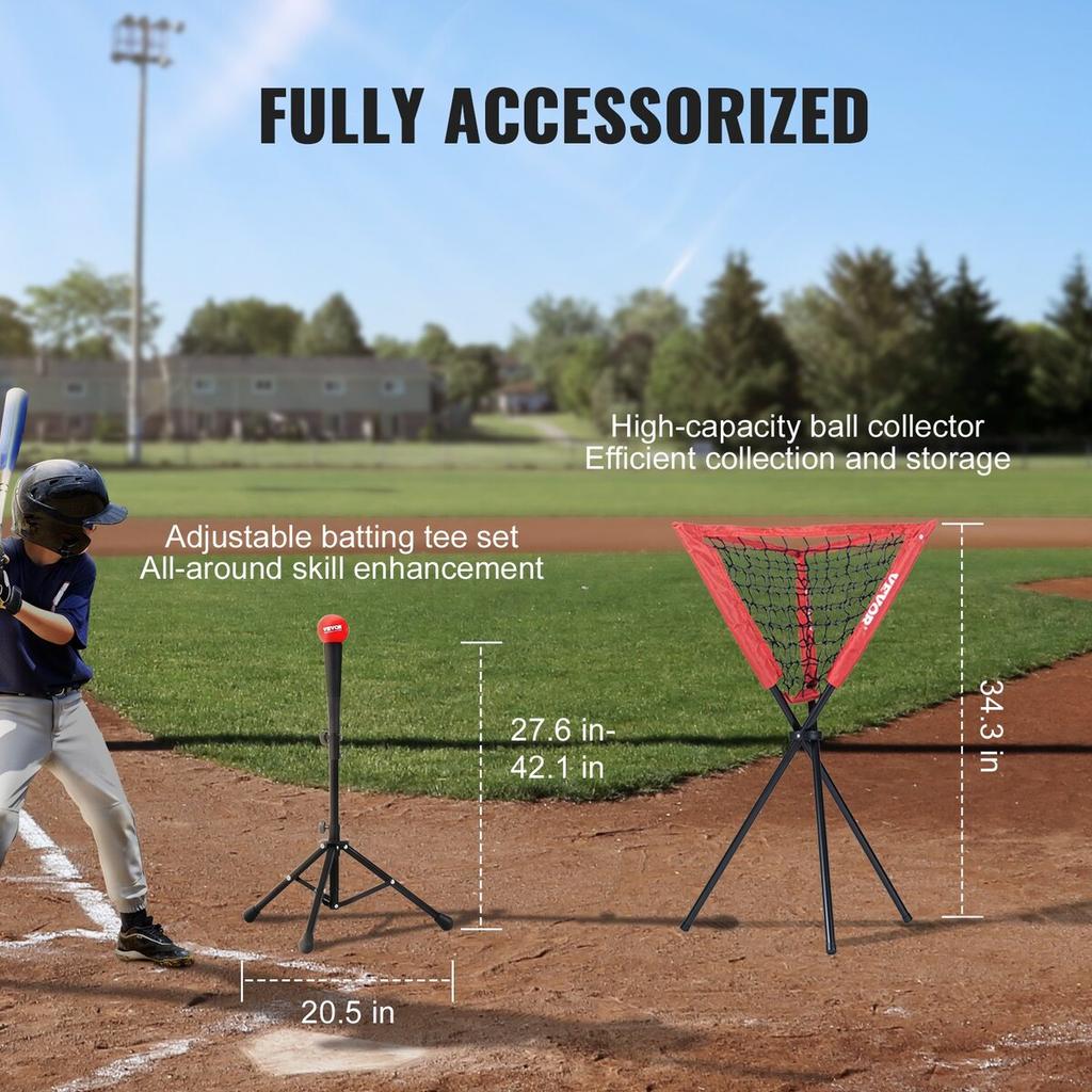 7x7 Ft Baseball Softball Practice Net, Portable Baseball Training Net for Hitting Catching Pitching, Backstop Baseball Equipment with Bow Frame, Carry