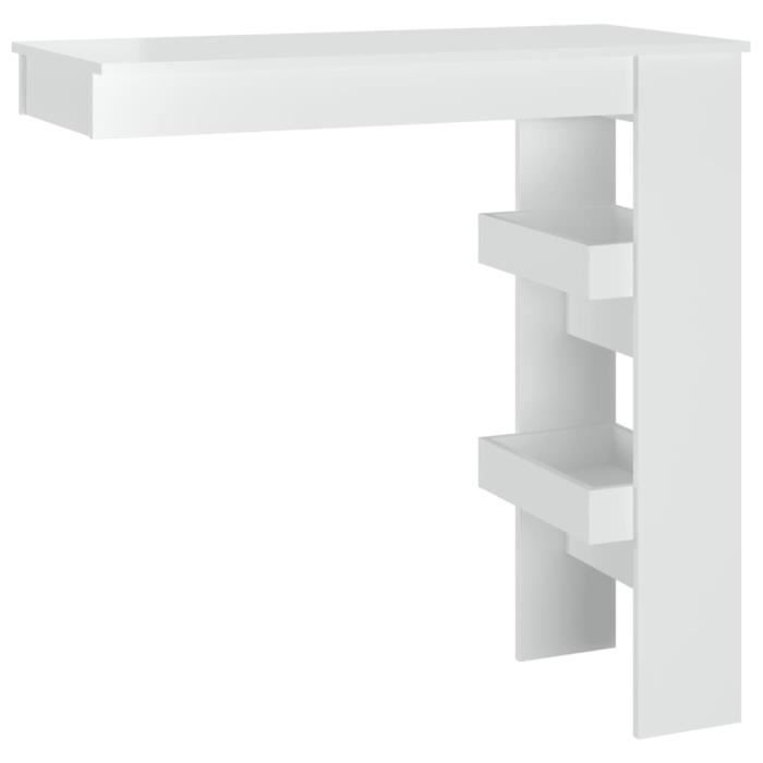 VidaXL Wall-mounted Bar Table Glossy White 102x45x103.5cm Engineered Wood 811787