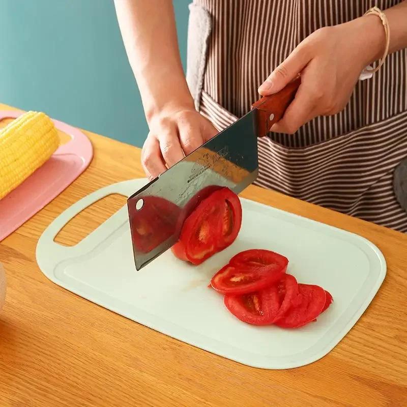 Nonslip Plastic Chopping Board Food Cutting Block Mat Kitchen Tool Fruit Vegetable Cutting Chopping Table Mats With Hang Hole