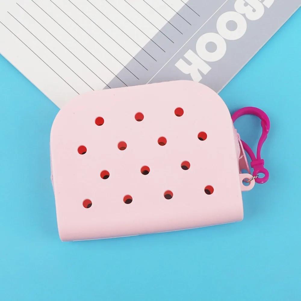 Durable Holes Coin Purse Mini Zipper Money Bag Silicone Card Holder