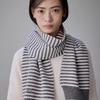 COQUET Atelier Stripe Knit Muffler Peach Charcoal