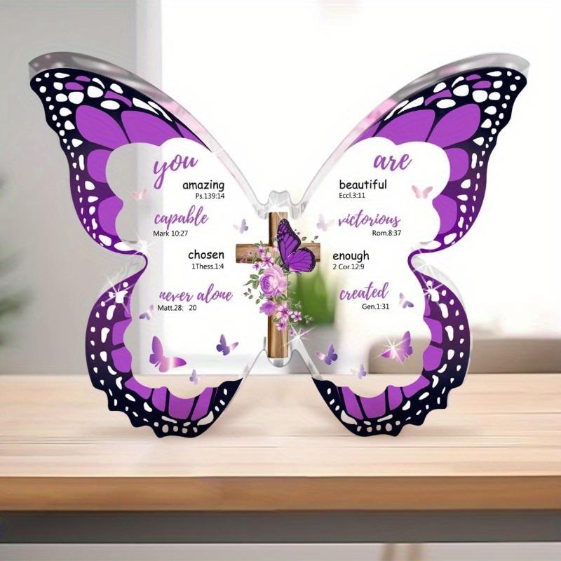 Butterfly Scripture Gift - Religious Acrylic Souvenir for Mothers with Photography Utility