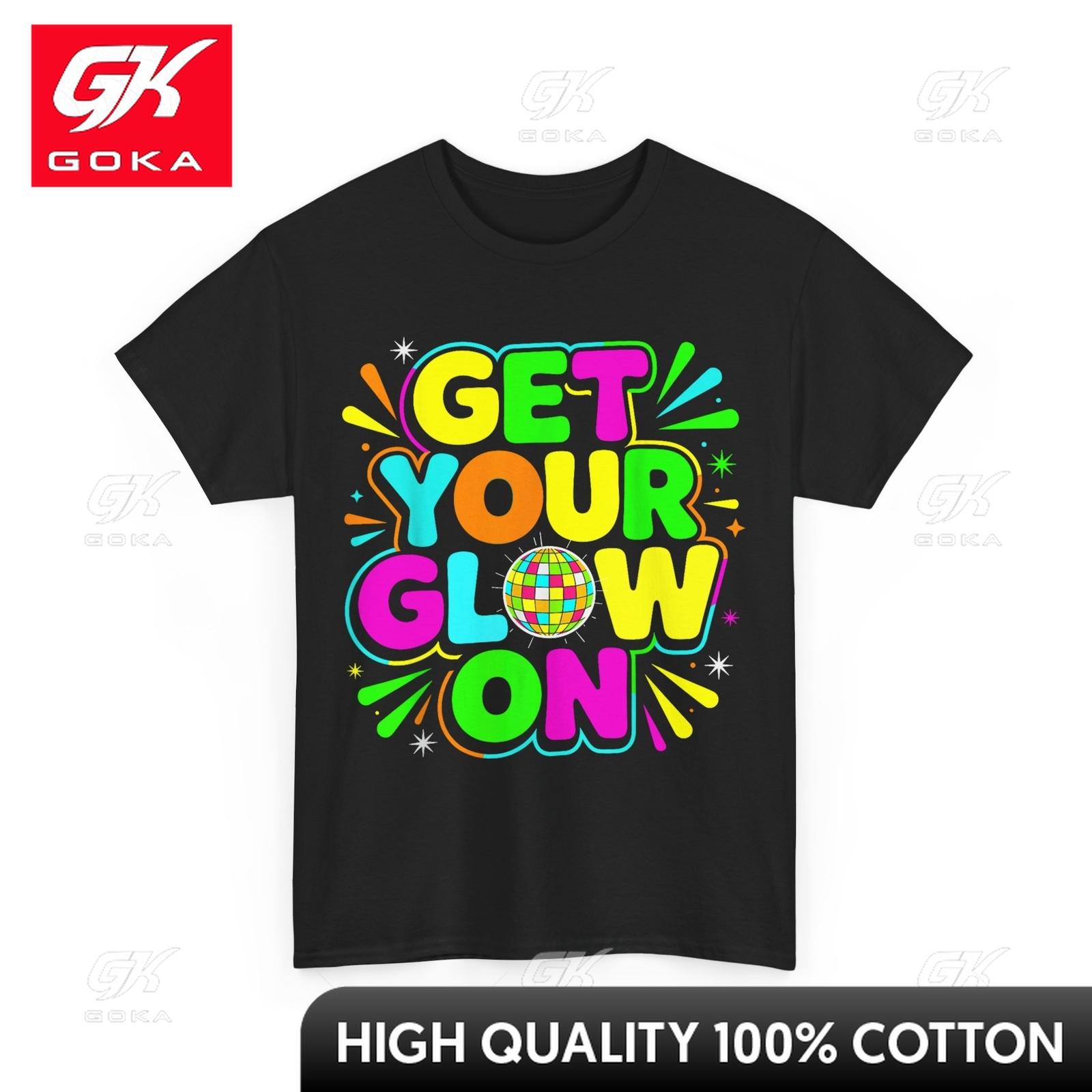 on In My Glowing Era Women Unisex Colorful TShirt Neck Novelty Print Comical Weekend Outfit T Shirt Cotton Fabric Lightweight S