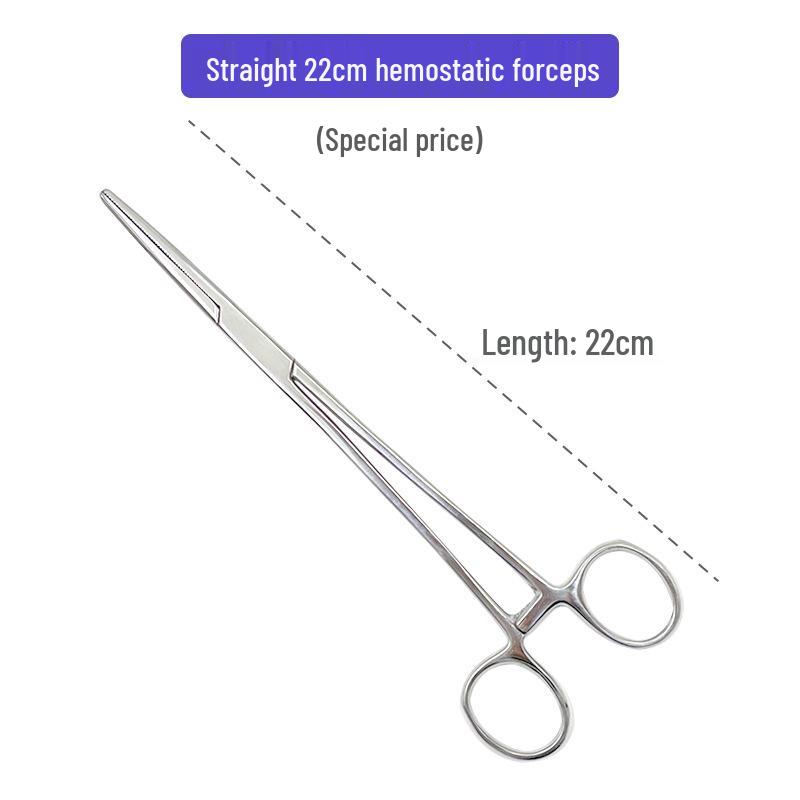 Stainless Steel Hemostatic Forceps - Pet Pliers, Needle Holder, Cupping Clip, Surgical Vascular Tool (Straight & Curved Tips)