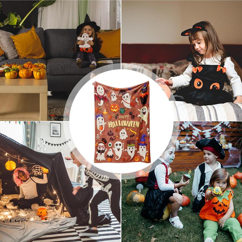 Spooky Blanket Halloween Horror Ghost Pumpkin Witch Blankets And Throws Soft Halloween Fall Blanket Warm Blanket For Napping