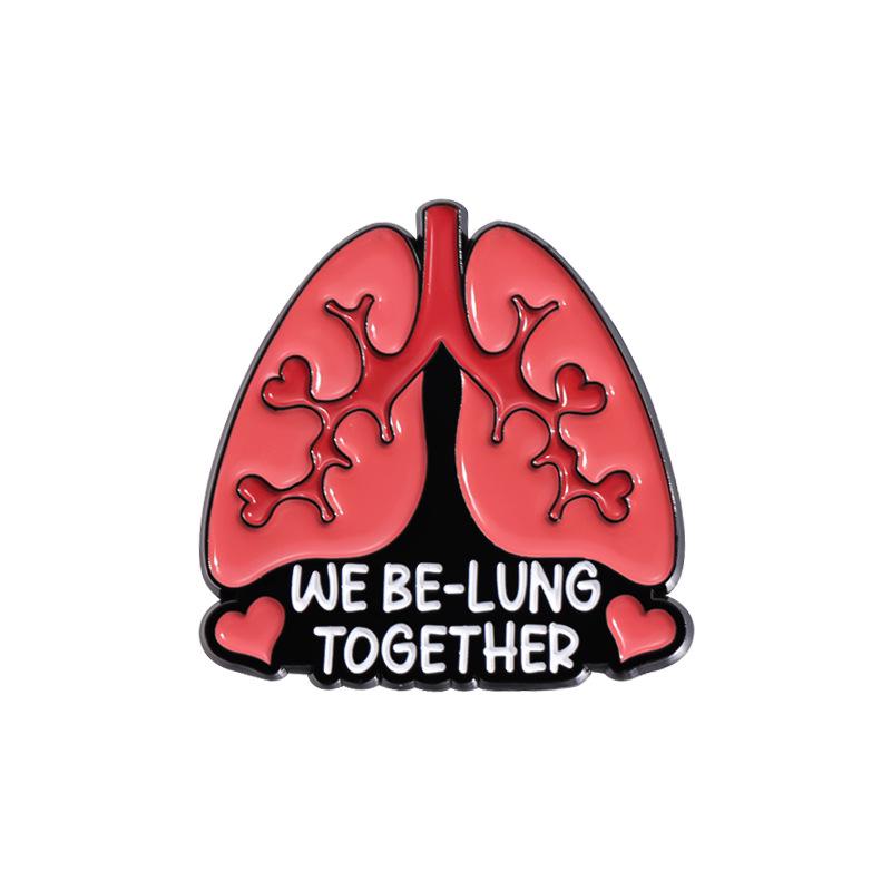 

Креативна брошка у формі серця та легенів - Набір металевих значків медичної серії