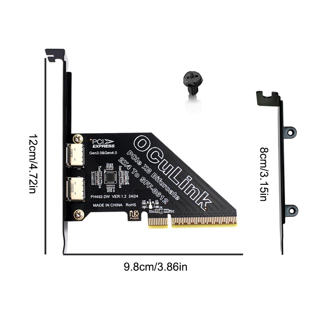 PCIeX8 To 2 Port Oculink SFF 8611 & 8612 Adapter Card Expansion Card PCIE External Oculink Adapter for Os /Windows / Linux