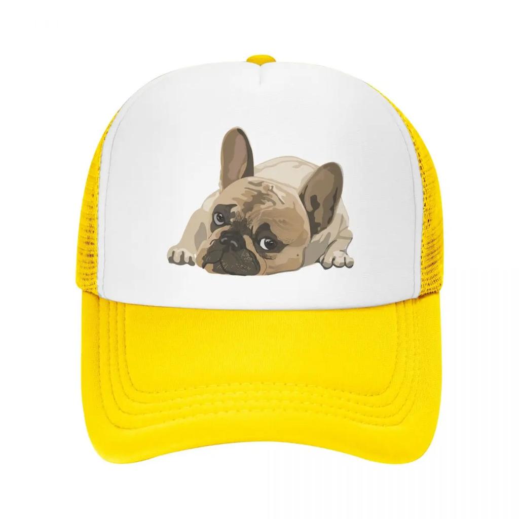 Anpassad Söt Fransk Bulldog Basebollkeps Unisex Dam Personlig Andningsbar Truckerhatt Streetwear Snapback Pappa Kepsar