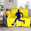 3d fotbal fotbal sportovní silueta vzor manta potah na rozkládací pohovku měkká deka kostkovaná měkká teplá flanel přehazovací deky ventilátory dárek