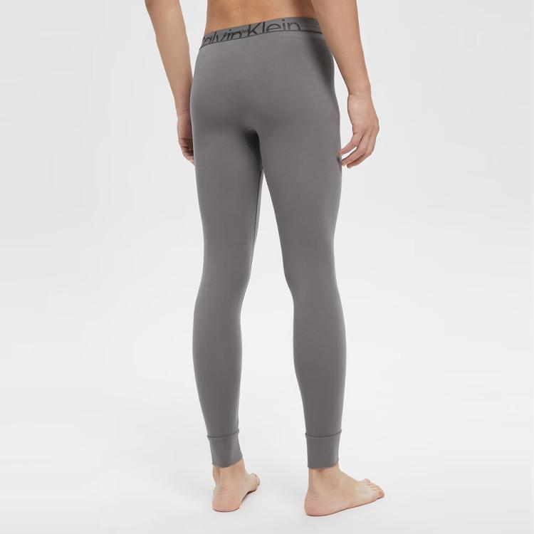 Calvin Klein Autumn Winter Letter Logo Waistband Printed Slim Fit Warm Pants Men bottoms Gray NM2343-5GS