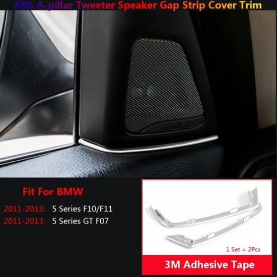 2x For BMW 5 Series F10 F11 Car A Pillar Speaker Gap Cover Trim Strips 2011-2013