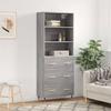 VidaXL High Buffet Sonoma Grey 69.5x34x180 Cm Engineered Wood 3189363