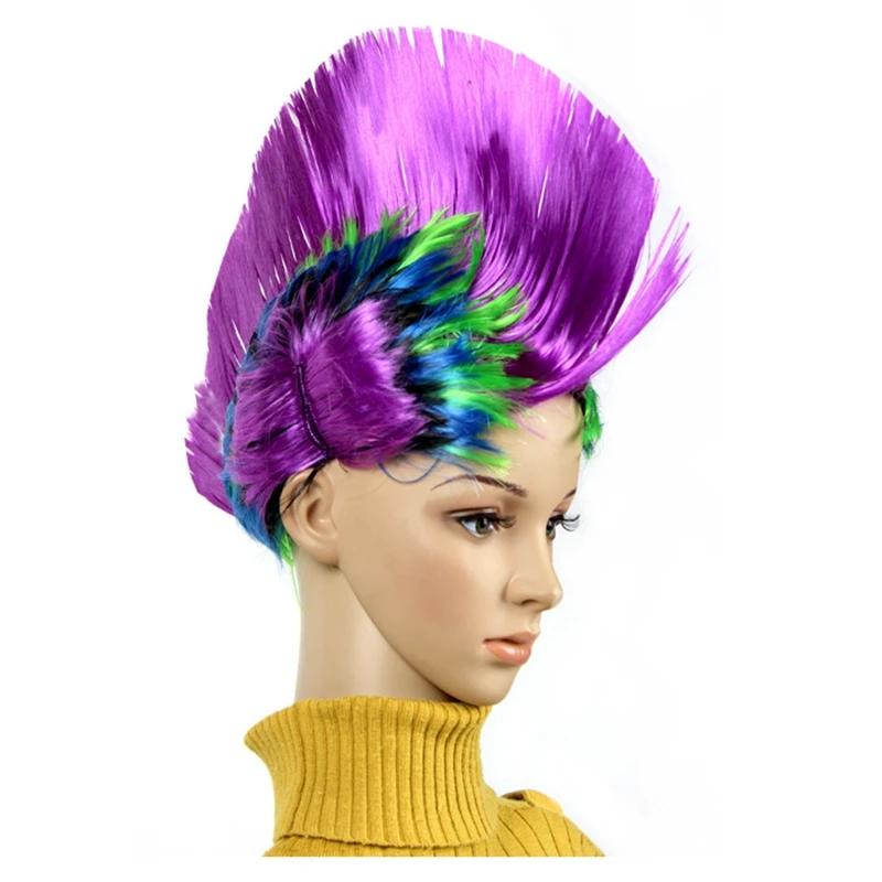 Mardi Gras CarnivaL Wig Birthday Party Funny Hair Hat Accessories Clown Fans Dance Headdress Indigenous Primitive Headwear