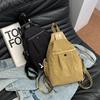 Solid color Japanese and Korean simple commuter small backpack, four-season daily large-capacity shoulder backpack.