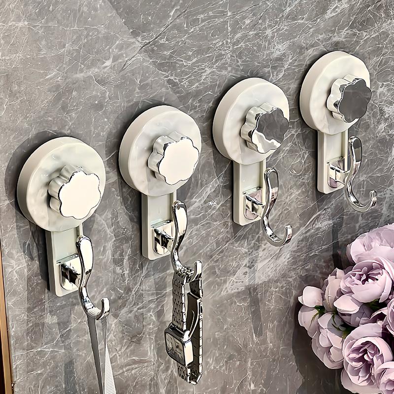 Strong Suction Cup Hook, No Drilling Required, Traceless Vacuum Adhesive for Bathroom Door, Stick-on Towel and Clothes Hook