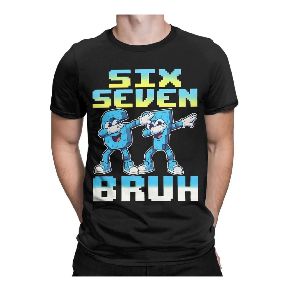 Bruh 67 Six Seven 6-7 Steal A Brainrot Meme For Kids T Shirts Cotton T-Shirt Round Collar Tees Short Sleeve Clothes Gift