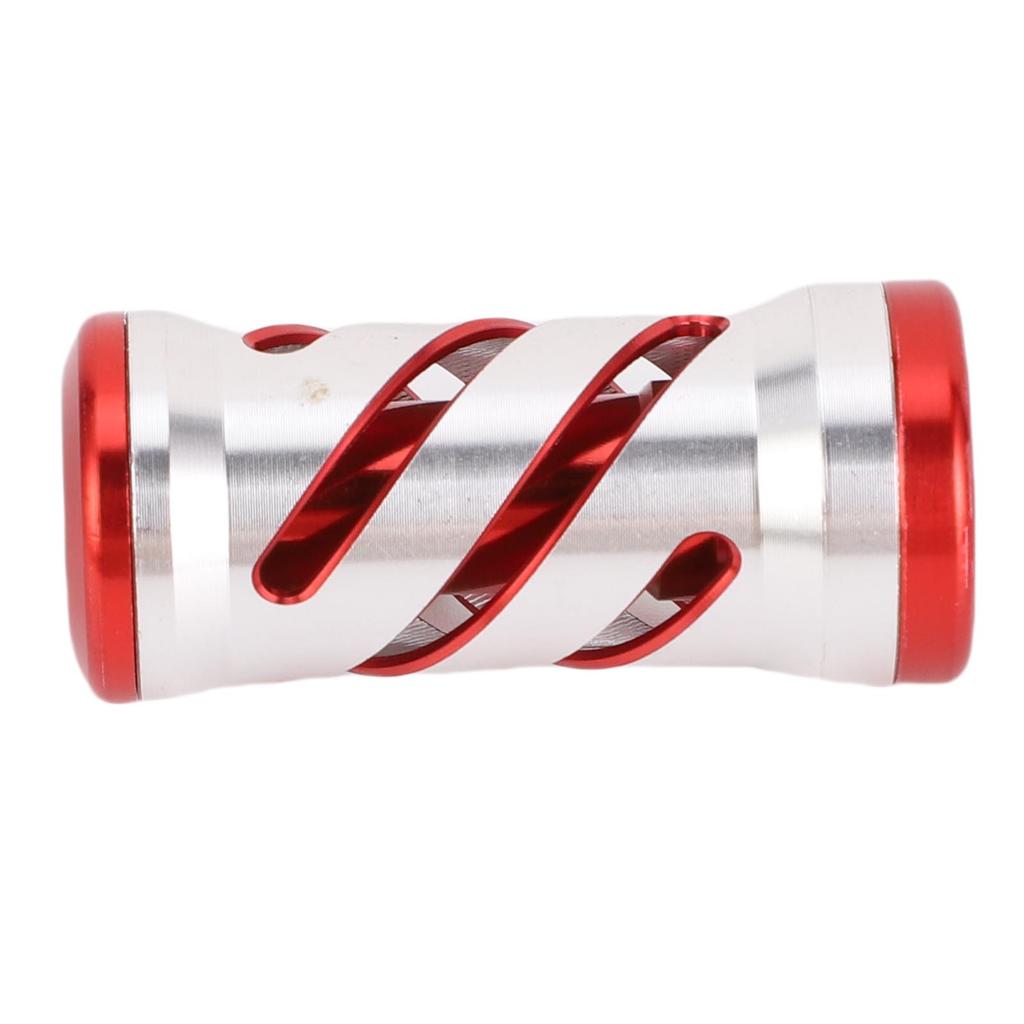 Fishing Reel Handle Knob Alloy Lightweight Wear Resist Spiral Pattern Reel Handle Grip Ball Silver Red