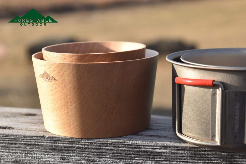 FORESTABLE Beech Cup, Small, Made of Natural Wood, for Outdoor Camping