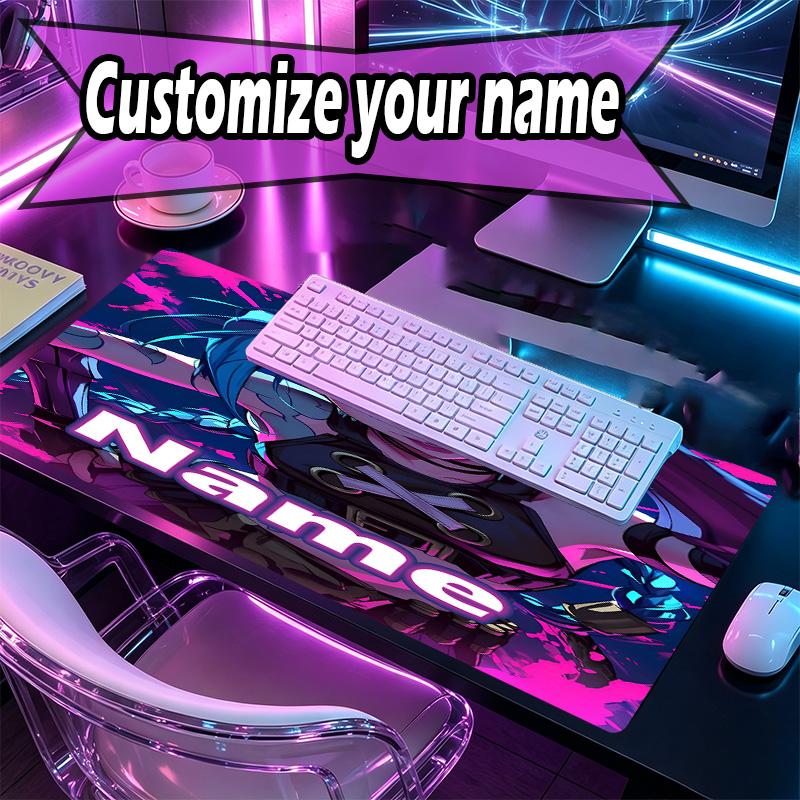 Custom Name Personalized Jinx Pattern Mousepad, Laptop PC Desk Mat, Decorative Desk Mat for Home Keyboard Pad Gift