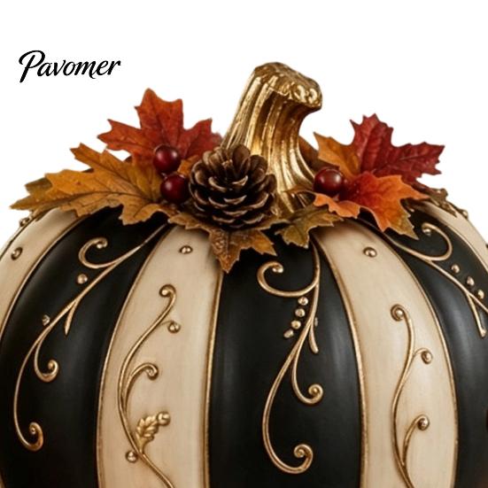 Thanksgiving Home Decorations Fall Pumpkin Decor, Autumn Harvest Resin Figurine, Vintage Entryway Table Seasonal Display Centerpiece for Halloween