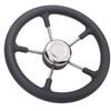 13 Inch Stainless Steel Boat Steering Wheel with Foam Grip 5 Spoke 15 Degree Angle for Boat Yacht