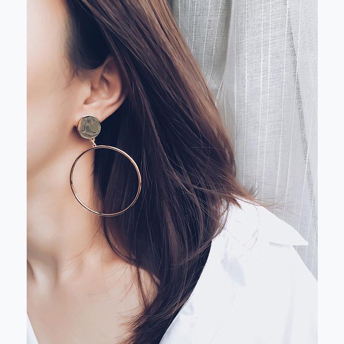 Minimalist European-American Style Hoop and Drop Earrings серебряный