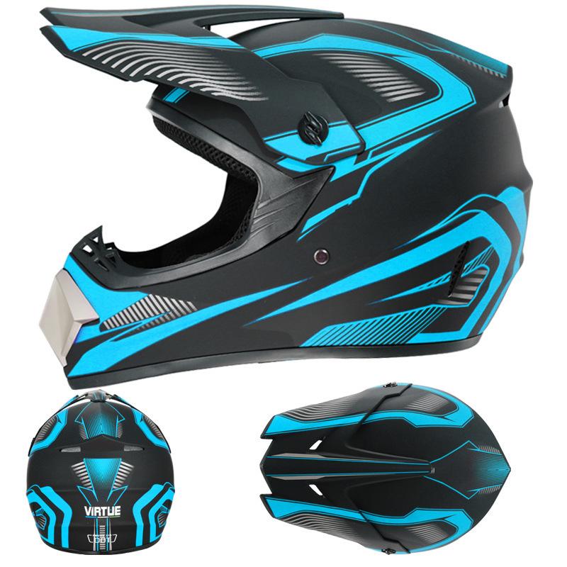 [Free Three-piece Set] Kart Off-road Helmet Electric Motorcycle Helmet Full Helmet for Mountain Downhill Competition