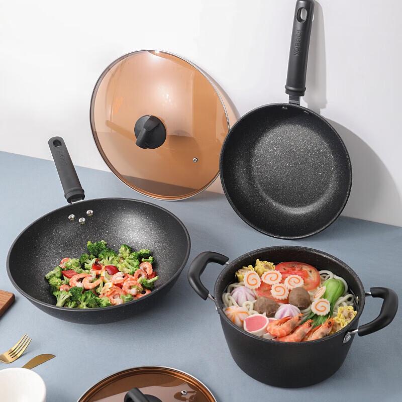 KUMBACH Korean Maifan Stone 3-Piece Cookware Set