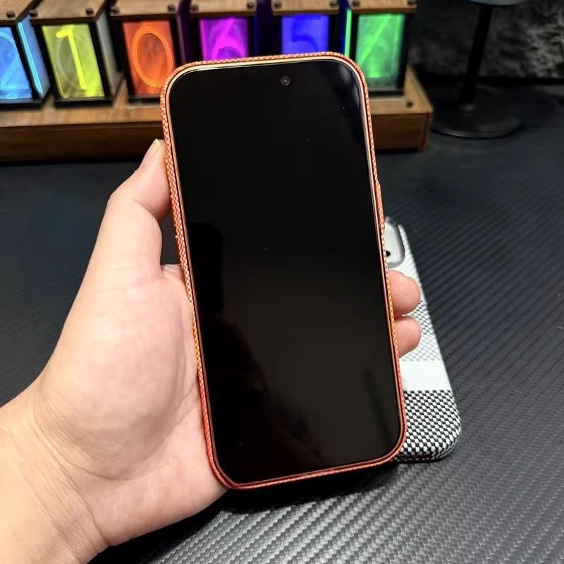 Apple 17PROMAX Orange Sunset Kevlar Magnetic Phone Case for iPhone16 Premium Case 15