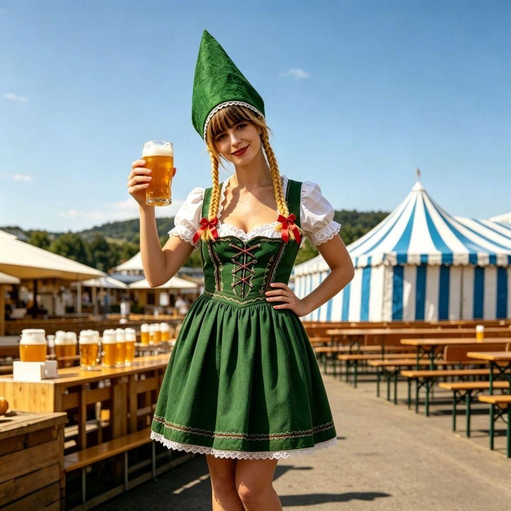 With Braids Party Hat Polyester Festival Costume Accessory High Quality Oktoberfest Hat  Party
