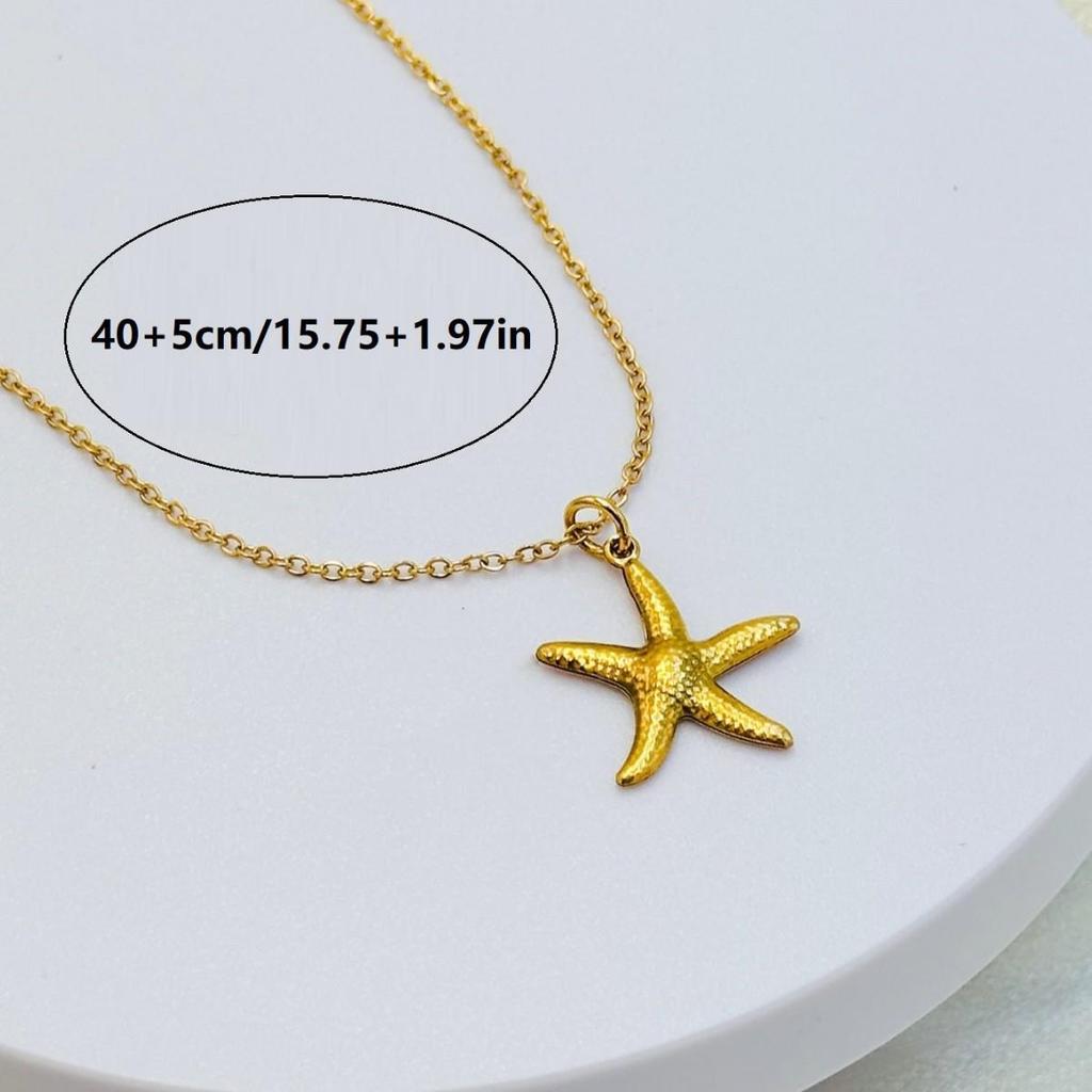 Versatile Ocean Star Pendant Necklace: Women's Holiday Style Clavicle Chain