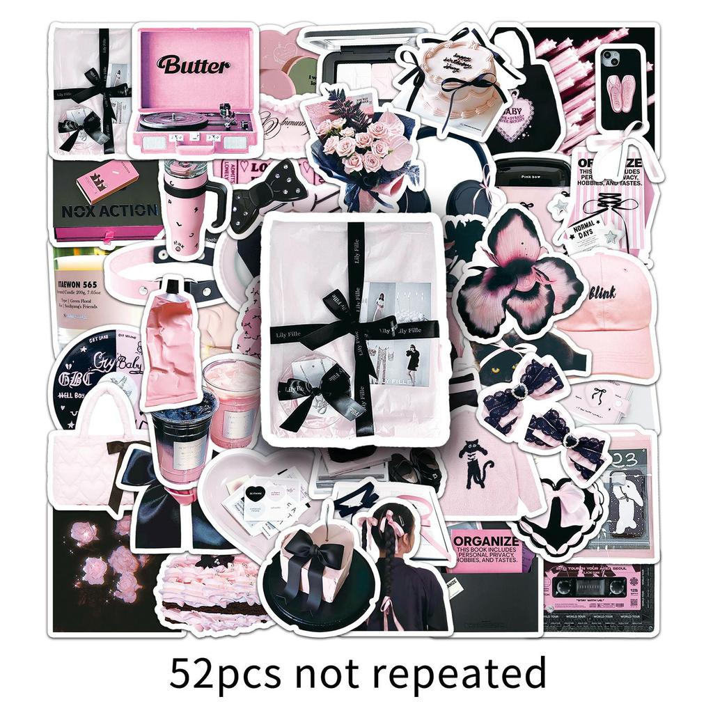 52 Adesivi Graffiti Stile Black Powder Ins Personalizzati Carte Gomma Decorative per Cellulare Tazza Acqua Quaderno