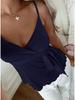 2026 V-Neck Waist-Cinching Ruffled Camisole for Women - European/American Style, Slimming Sleeveless Top