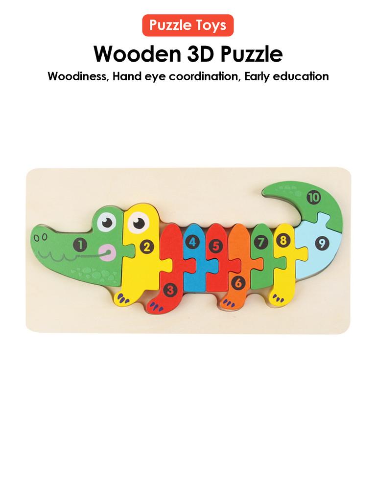3D Holz Puzzles Pädagogisches Cartoon Tiere Frühen Lernen Kognition Intelligenz Puzzle Spiel Für Kinder Spielzeug