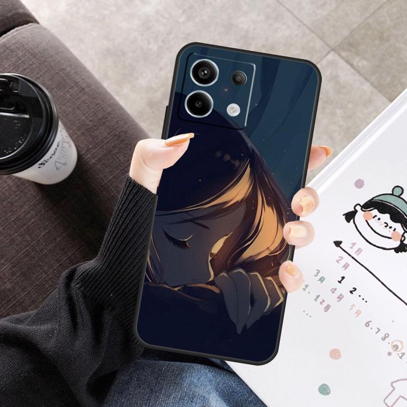 Sad Anime girl Cover For Xiaomi Redmi Note 14 13 10 11 12 15 Pro Plus Case For Redmi 15 15C 14C 10C 12C 13C